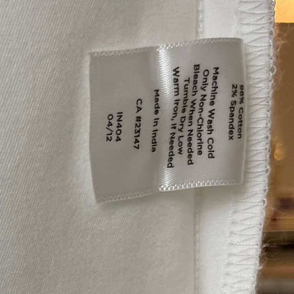 Talbots Skirt Womens 10 White Twill Button Front Pockets Summer Nautical Skirt - Picture 9 of 12